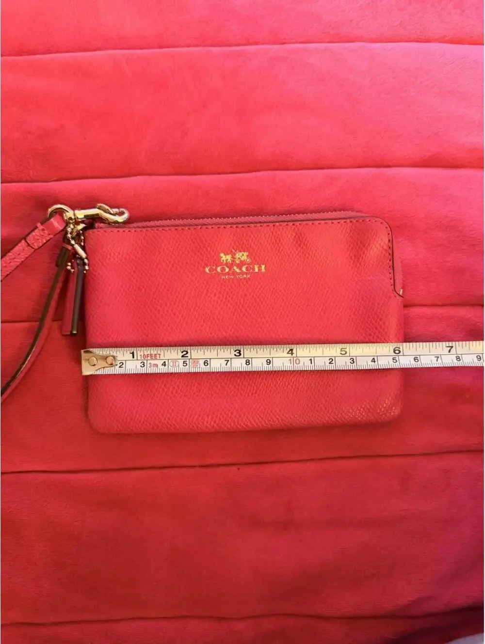 Hot Pink Leather Coach Wristlet